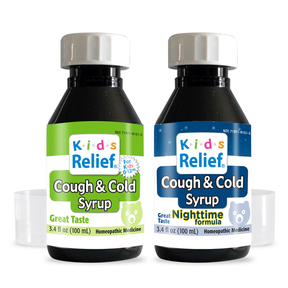 Kids Relief Cough & Cold Syrup Combo Daytime & Nightime Formula for Kids 0-12 Years