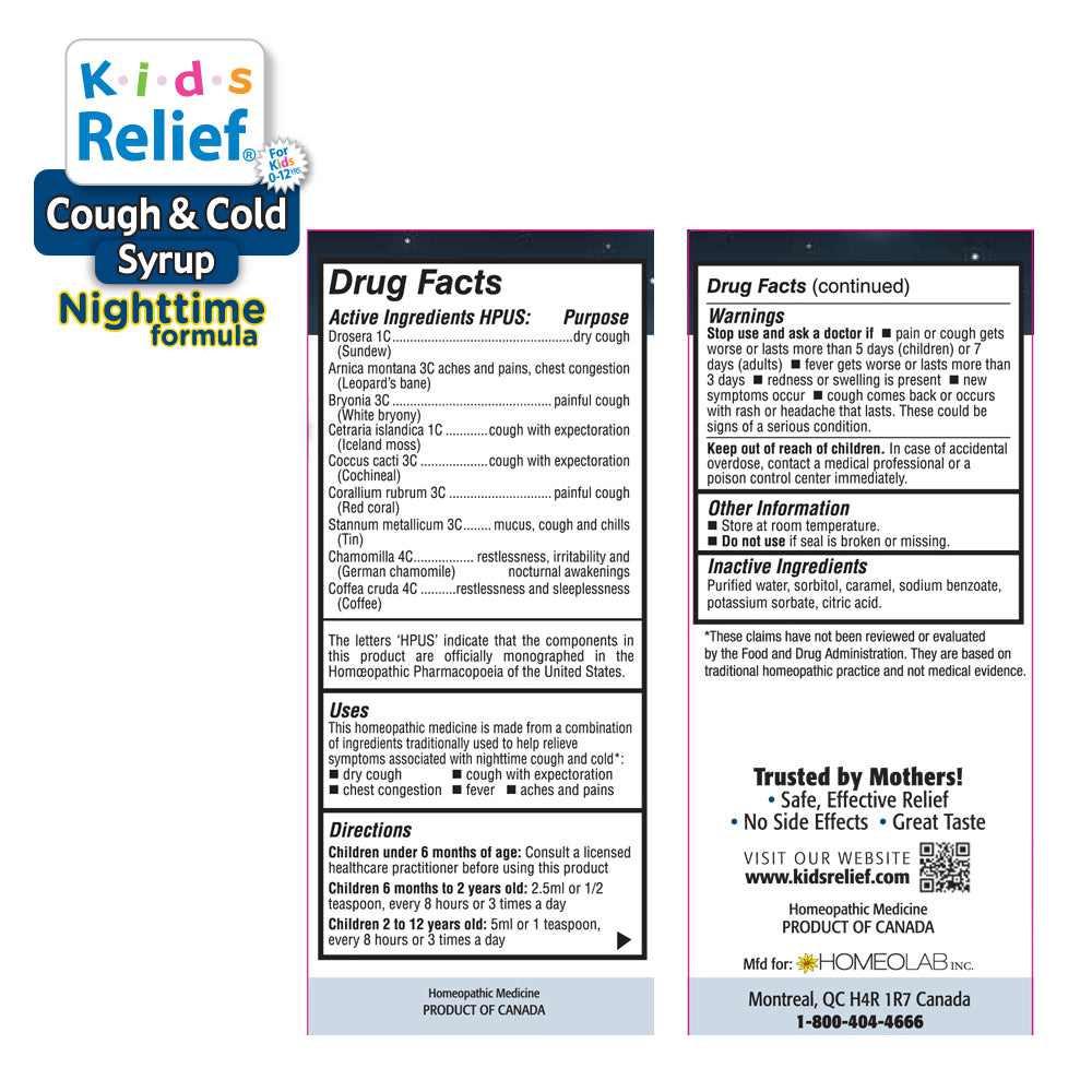 Kids Relief Cough & Cold Syrup Combo Daytime & Nightime Formula for Kids 0-12 Years