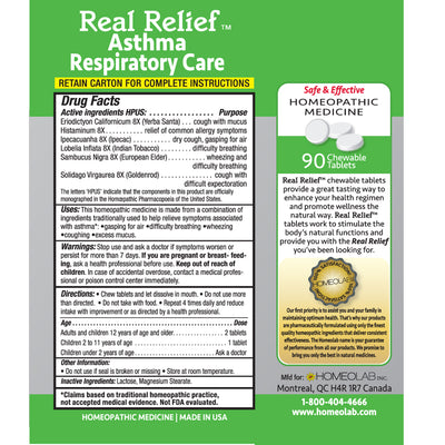 Real Relief Asthma Respiratory Care Tablets