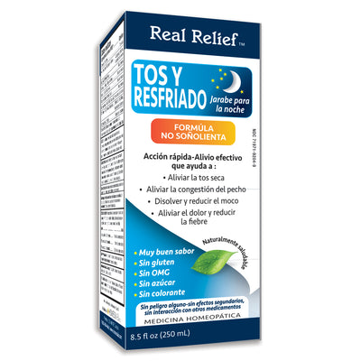 Real Relief Cough & Cold Nighttime Syrup Non Drowsy Formula 8.5 Fl Oz