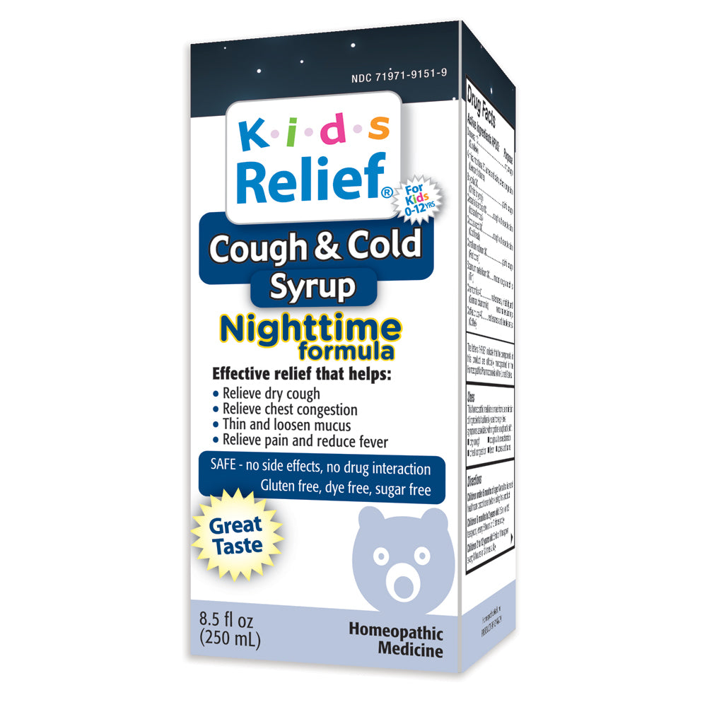 Kids Relief Cough & Cold Nighttime Syrup for Kids 0-12 Years (250ML)
